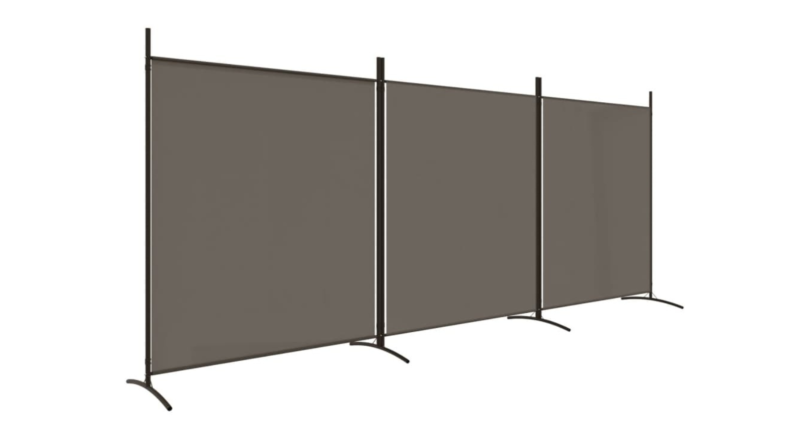 vidaXL 3-Panel Anthracite Fabric Room Divider - 525 x 180cm