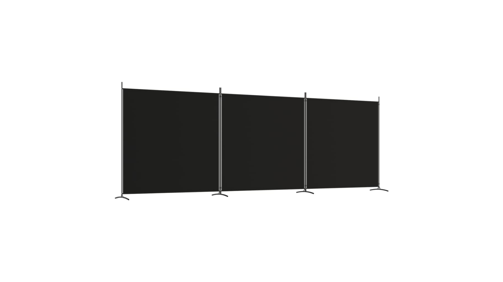 vidaXL 3-Panel Black Fabric 525 x 180cm Room Divider