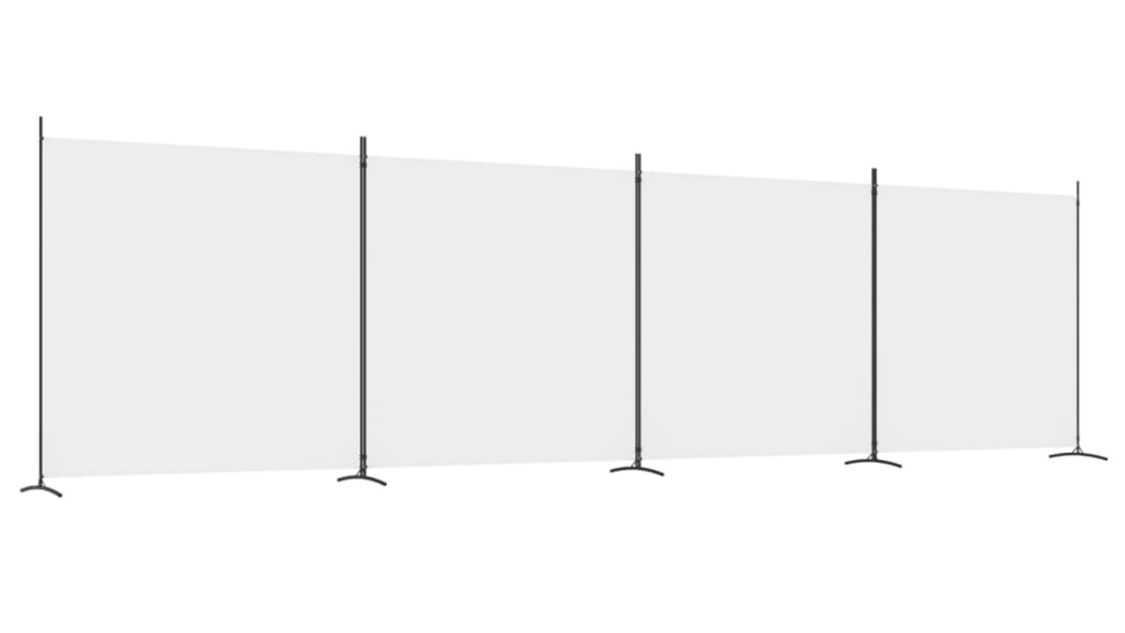 vidaXL 4-Panel White Fabric Room Divider - 698 x 180cm