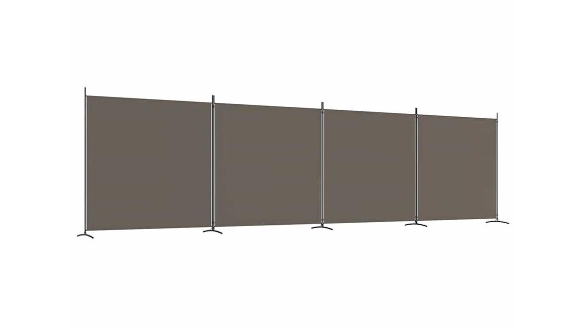 vidaXL 4-Panel Anthracite Fabric 698 x 180cm Room Divider