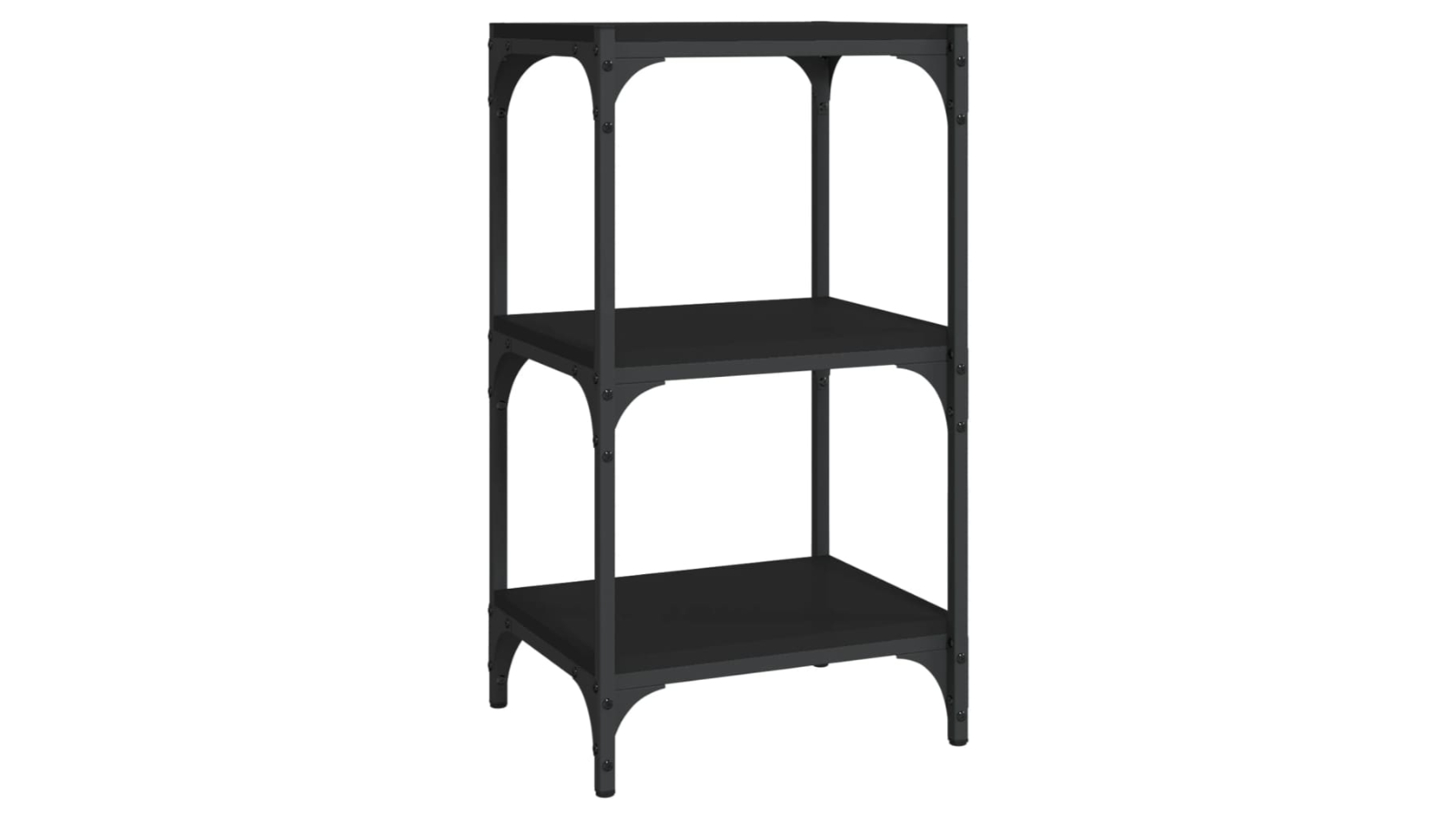 vidaXL Black Engineered Wood and Steel 40 x 33 x 70.5cm Book Cabinet