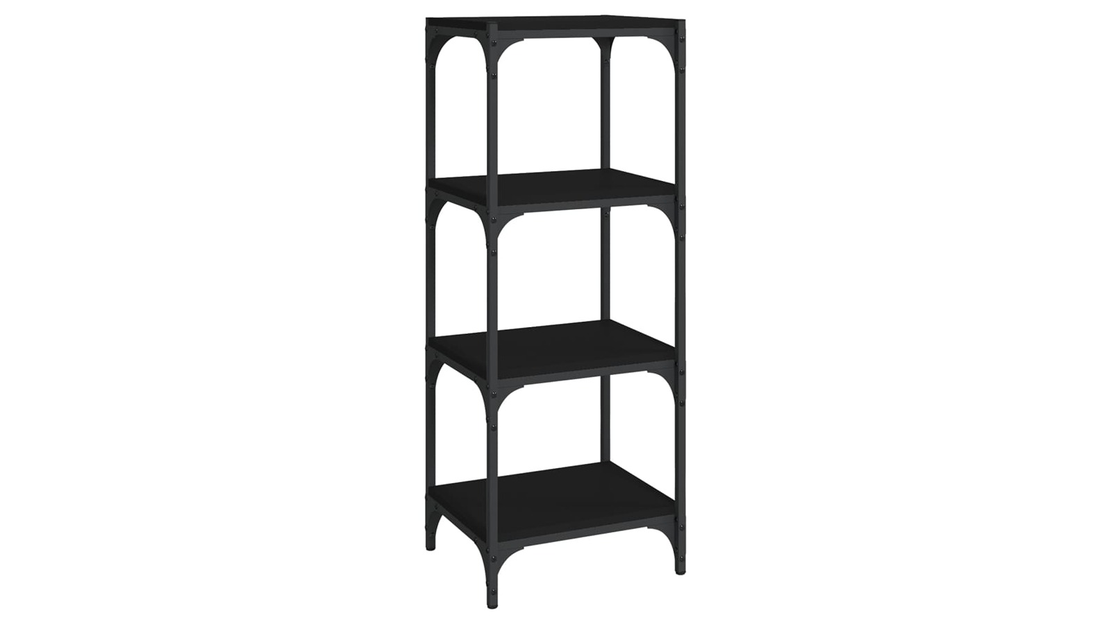 vidaXL Black Engineered Wood and Steel 40 x 33 x 100cm Book Cabinet