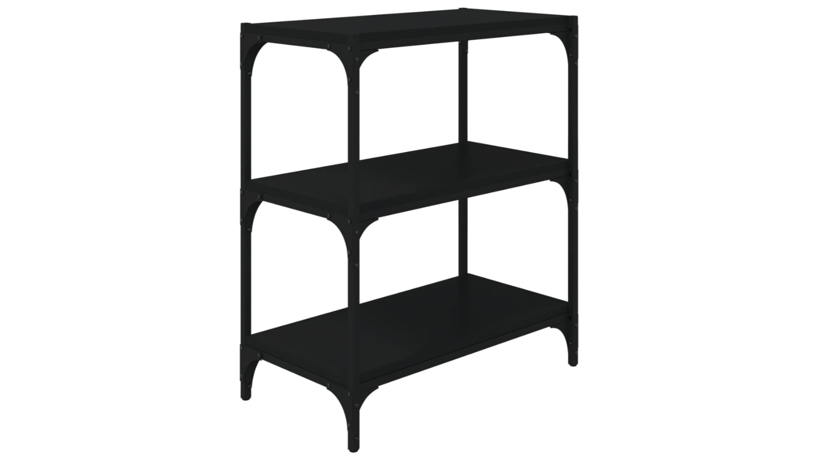 vidaXL Black Engineered Wood and Steel 60 x 33 x 70.5cm Book Cabinet