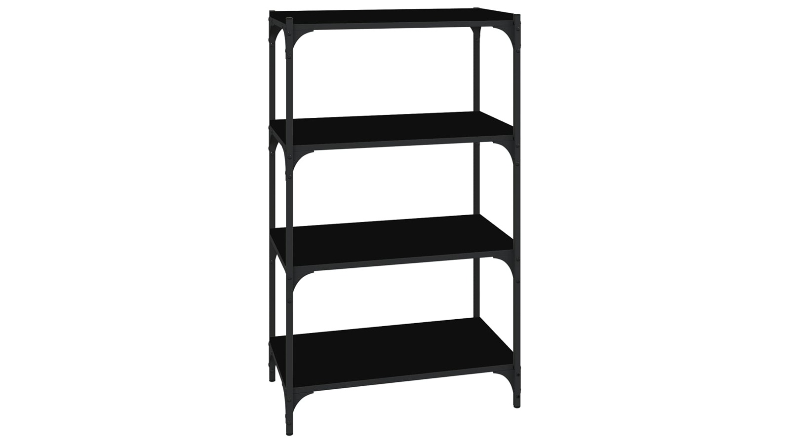 vidaXL Black Engineered Wood and Steel 60 x 33 x 100cm Book Cabinet
