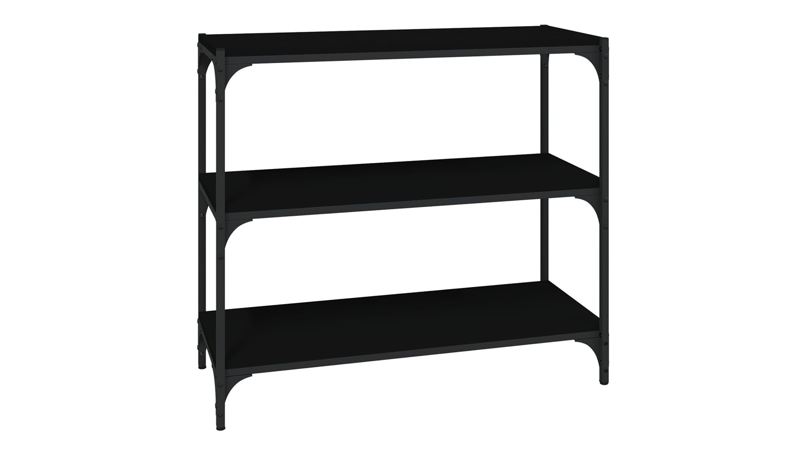 vidaXL Black Engineered Wood and Steel 80 x 33 x 70.5cm Book Cabinet