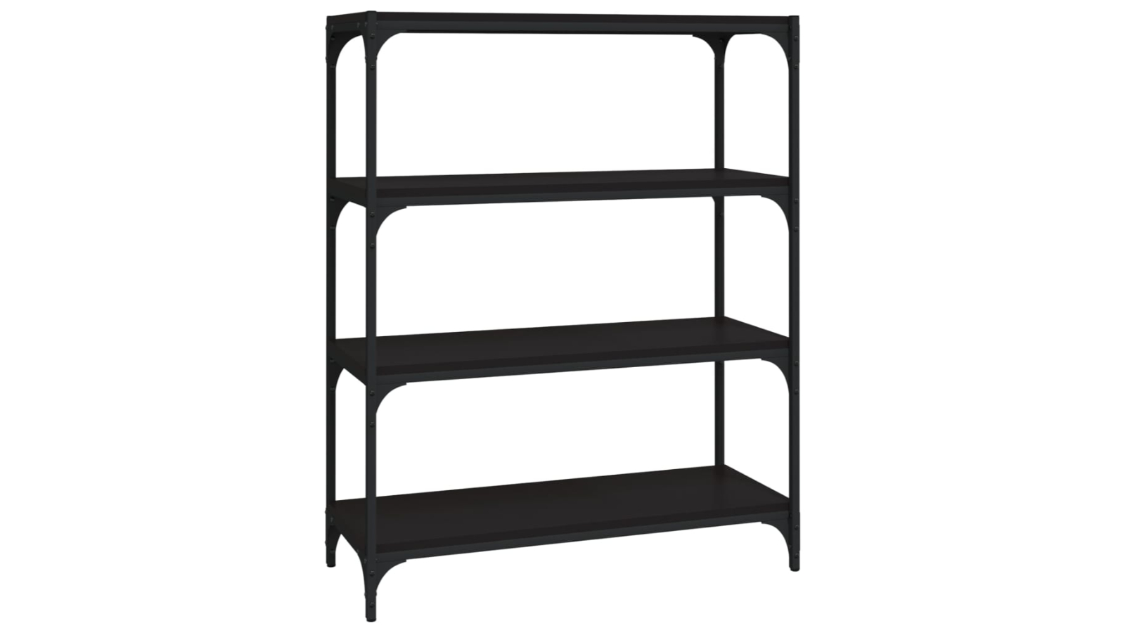vidaXL Black Engineered Wood and Steel 80 x 33 x 100cm Book Cabinet