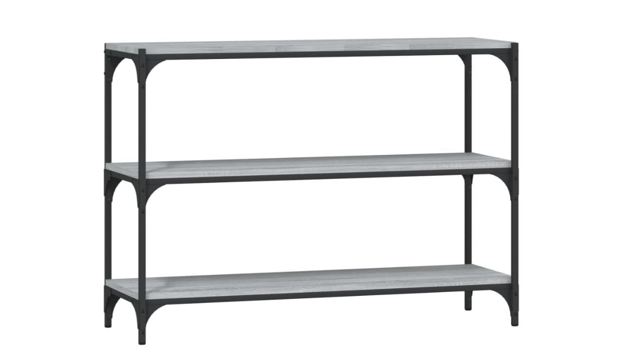 vidaXL Grey Sonoma Engineered Wood and Steel 100 x 33 x 70.5cm Book Cabinet 