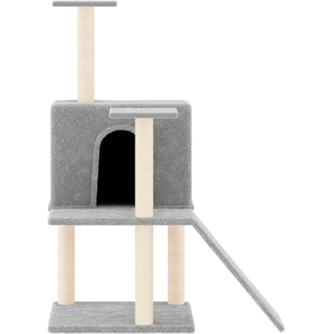vidaXL 109cm Cat Tree with Sisal Scratching - Light grey