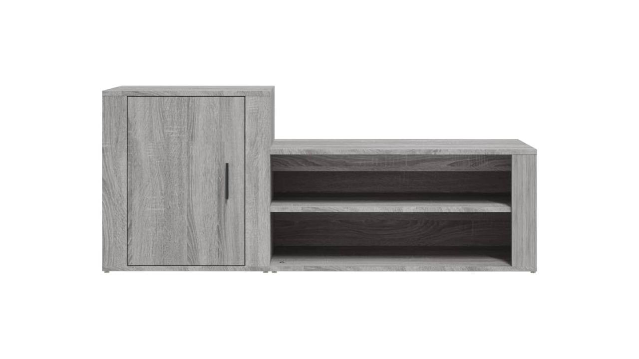 vidaXL 130 x 35 x 54cm Shoe Cabinet - Grey Sonoma