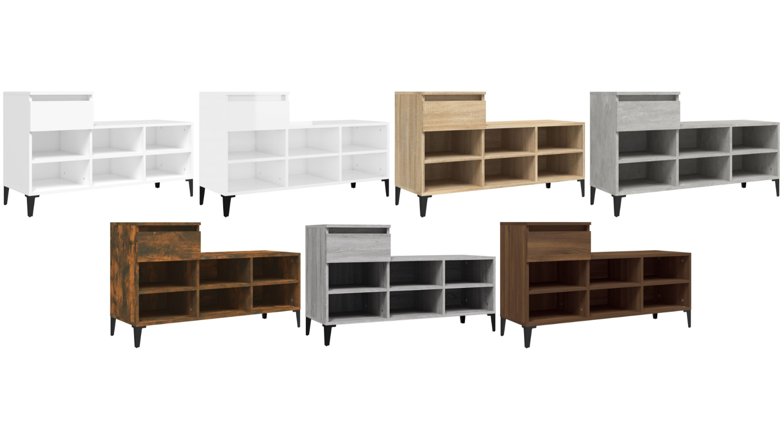 vidaXL 102 x 36 x 60cm Engineered Wood Shoes Cabinet