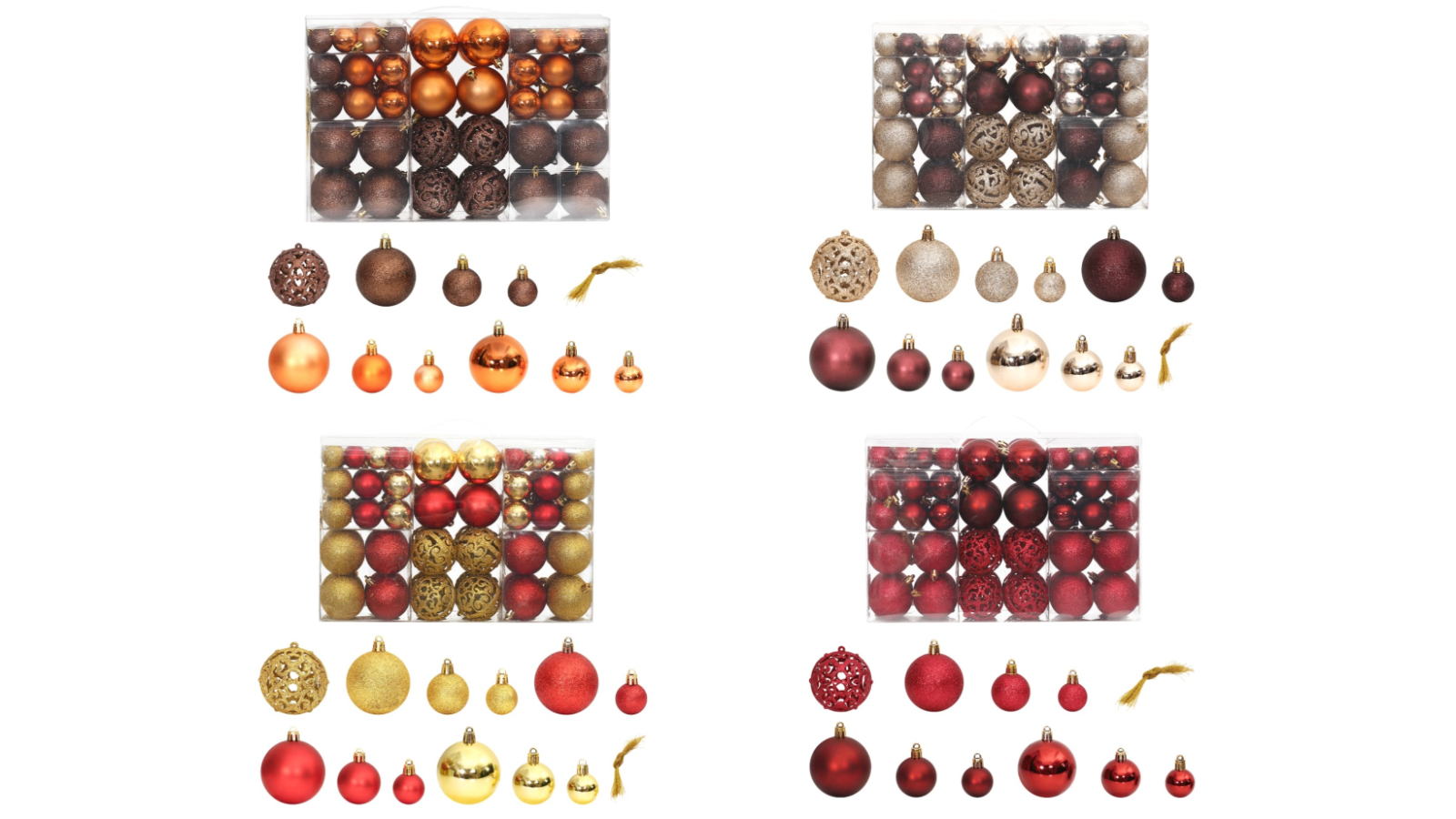 vidaXL 100 Piece Christmas Baubles