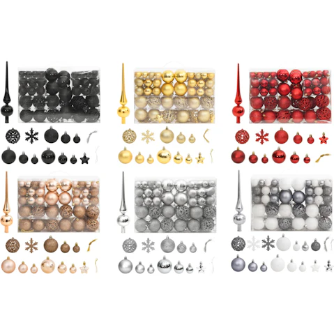vidaXL 111 Piece Christmas Bauble Set