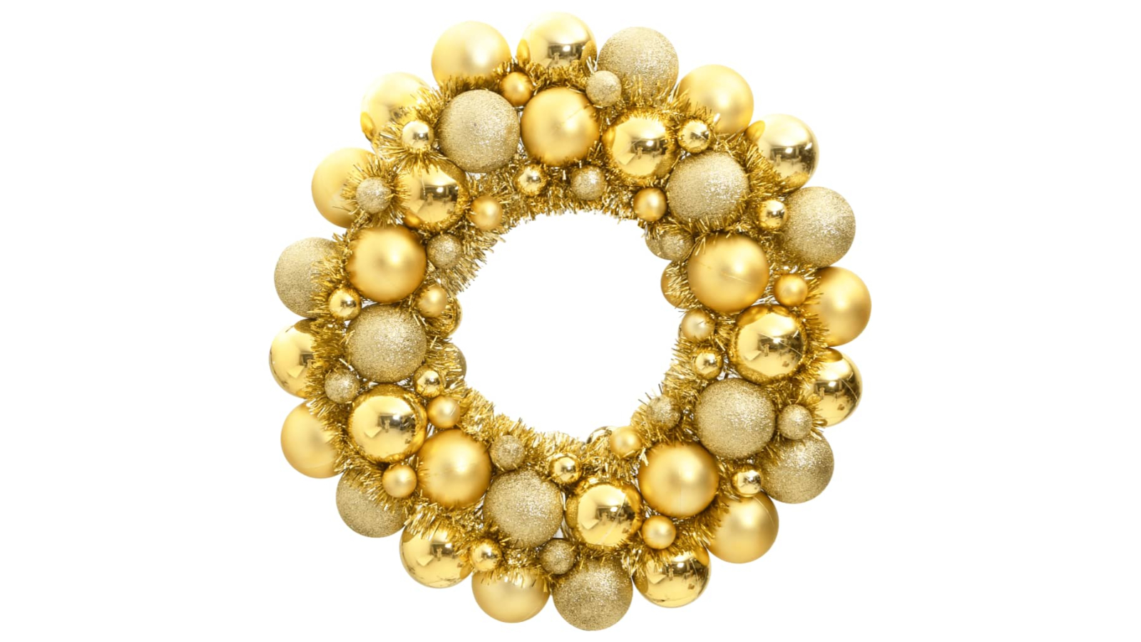 vidaXL 45cm Polystyrene Christmas Wreath - Gold