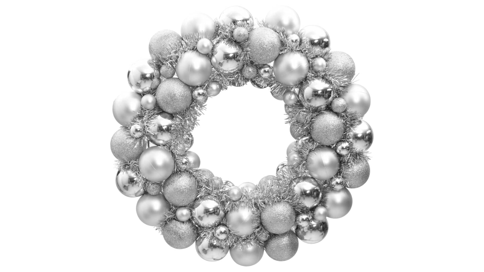 vidaXL 45cm Polystyrene Christmas Wreath - Silver