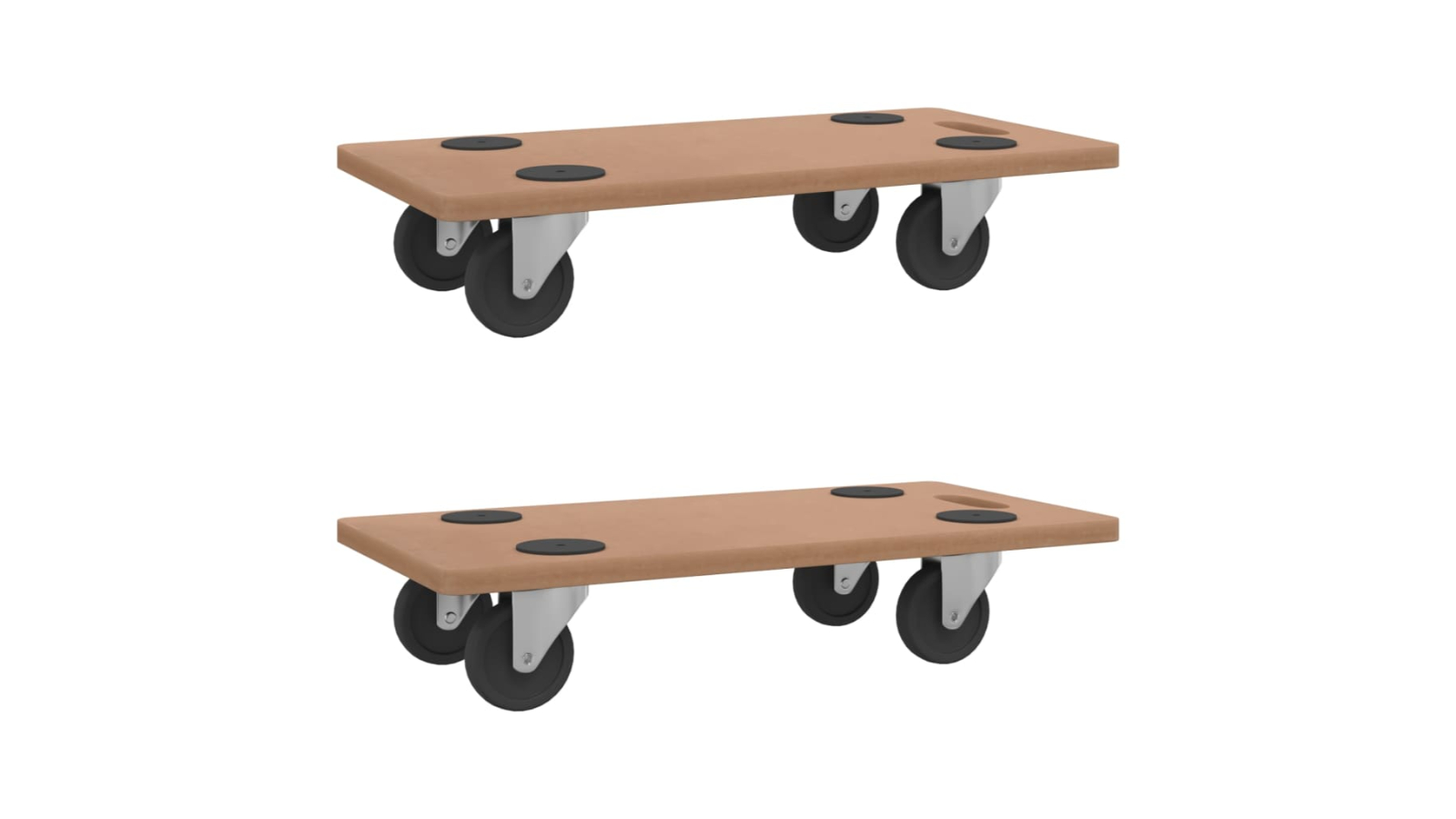 vidaXL 2 Piece Rectangular Engineered Wood Dolly Trolley