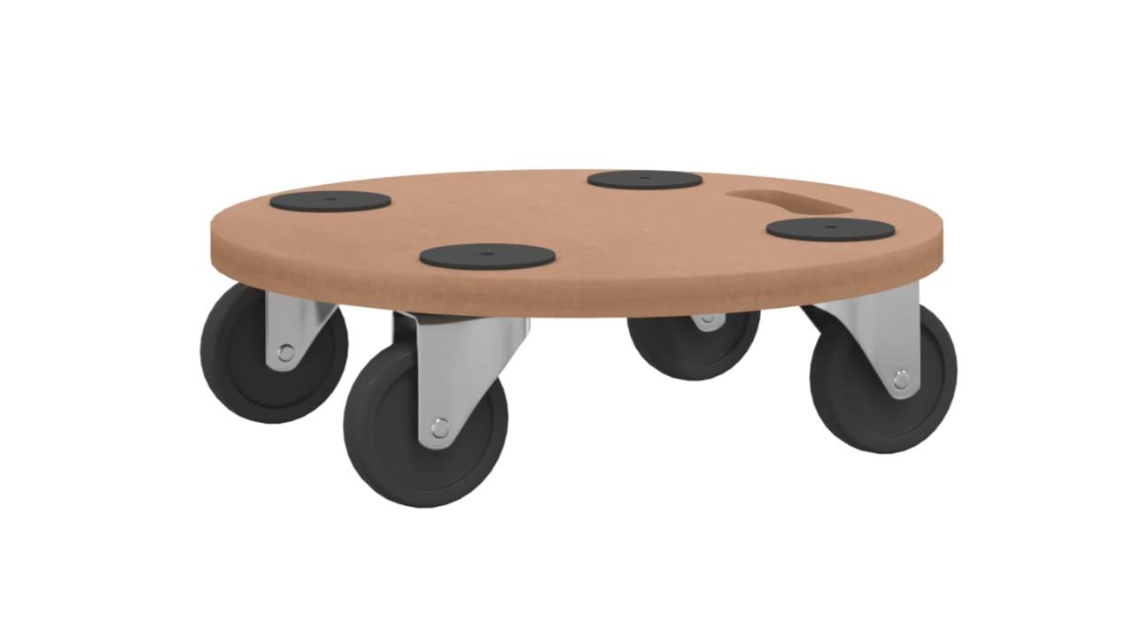 vidaXL 6 Piece Round Engineered Wood Dolly Trolley