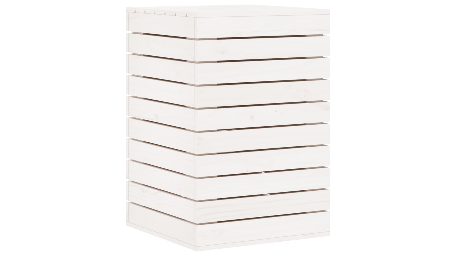 vidaXL White Solid Pine Wood 44 x 44 x 66cm Laundry Basket