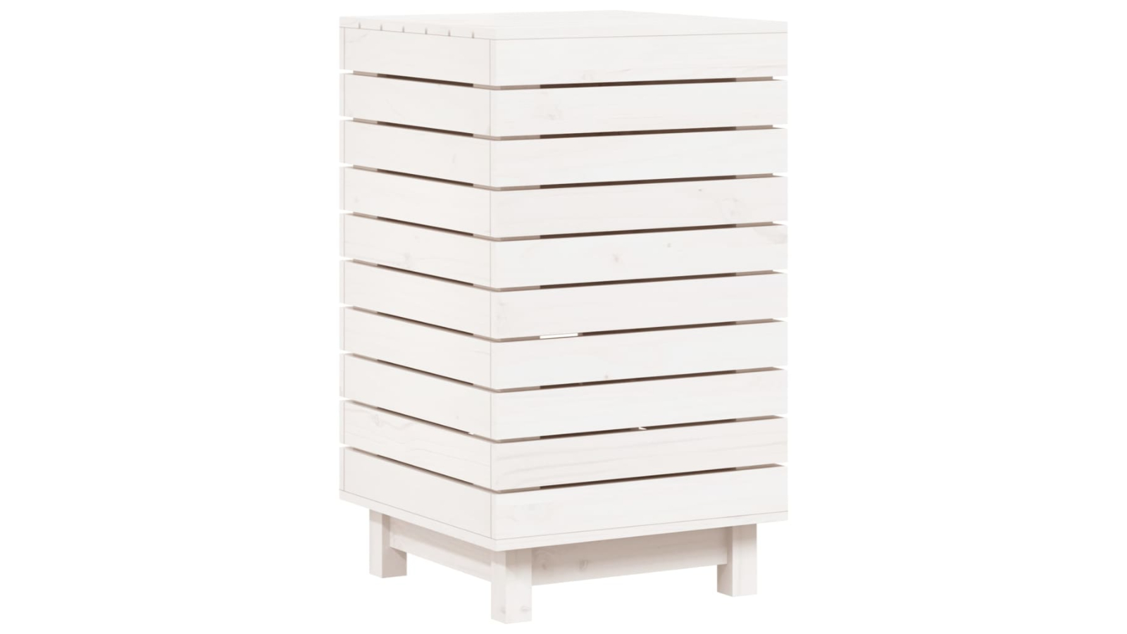vidaXL White Solid Pine Wood 44 x 44 x 76cm Laundry Basket