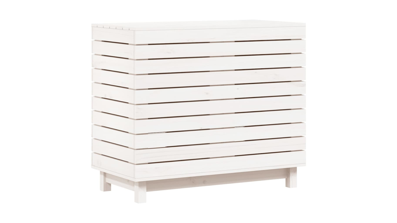 vidaXL White Solid Pine Wood 88.5 x 44 x 76cm Laundry Basket