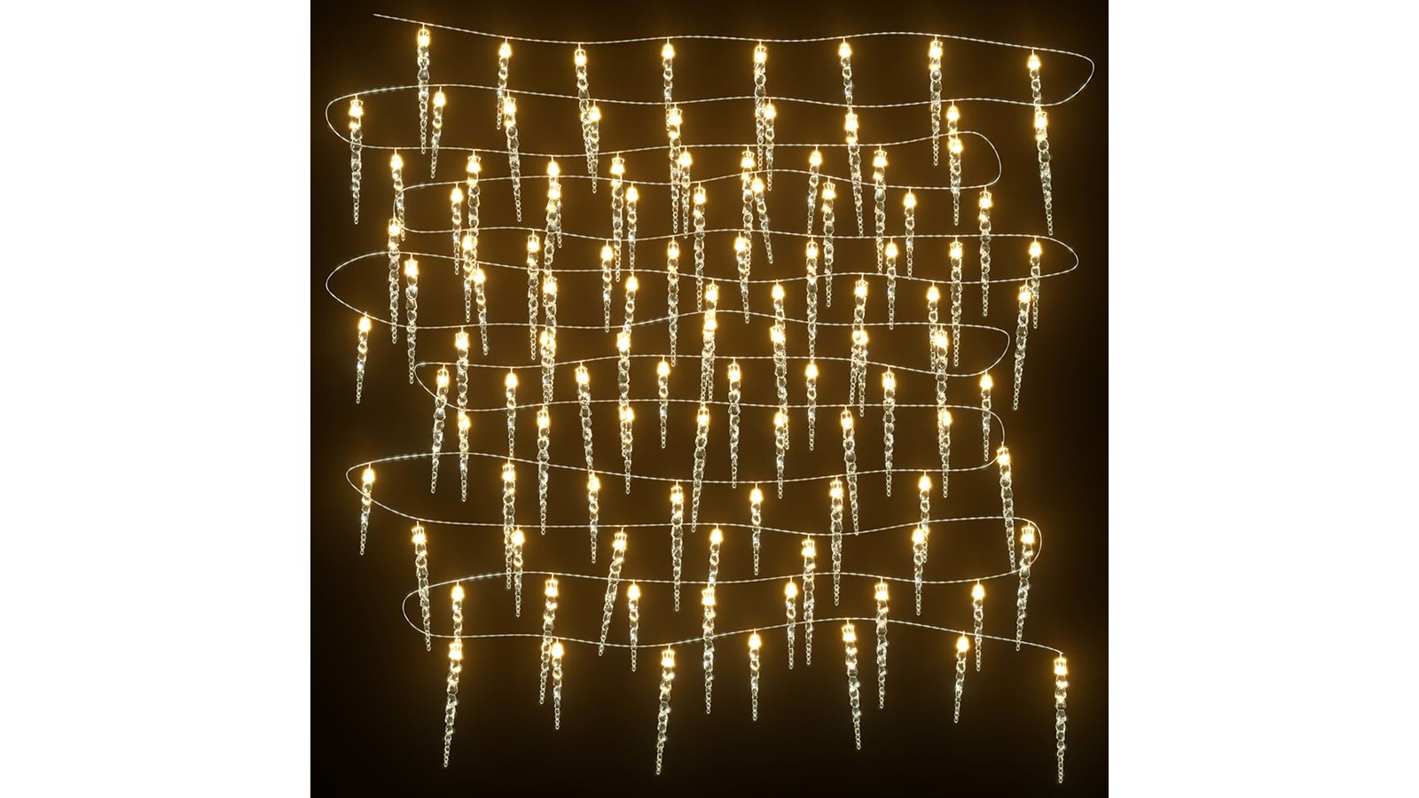 vidaXL Warm White Acrylic PVC 10metre Christmas Icicle Light with 100 LED
