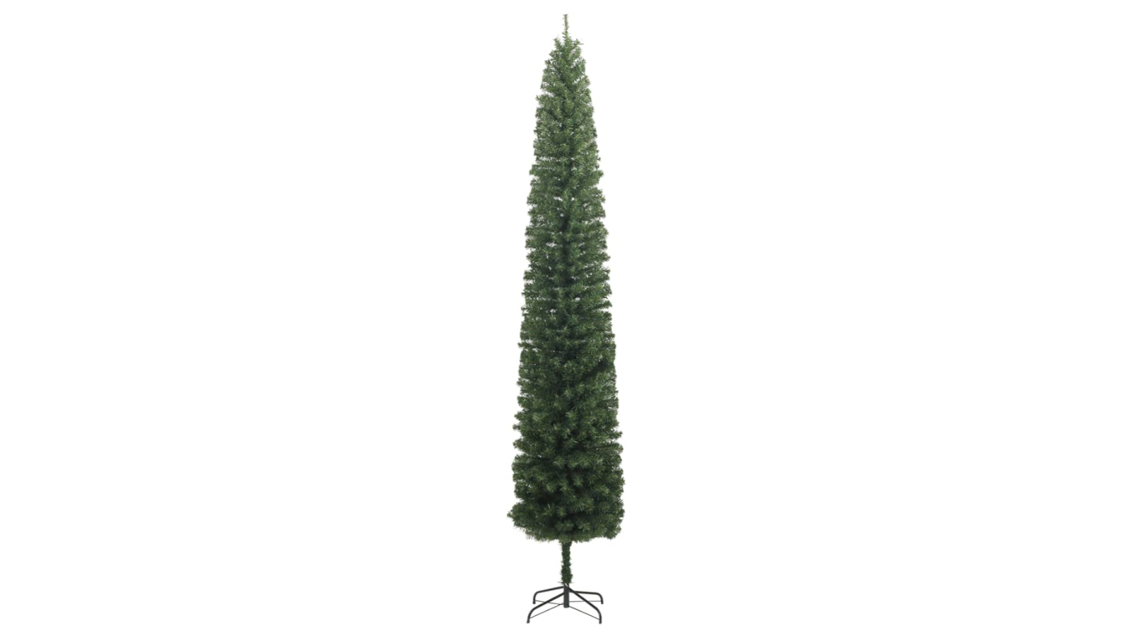 vidaXL PVC Green Slim Christmas Tree with Stand - 270cm 