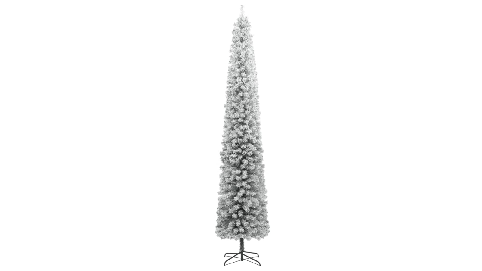 vidaXL PVC White Flocked Snow Slim Christmas Tree with Stand - 300cm 