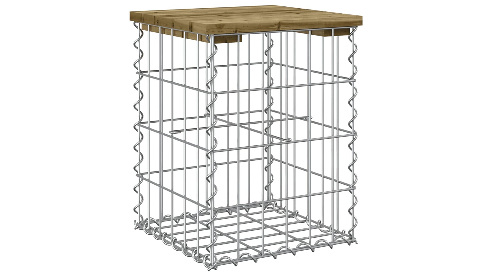 vidaXL Impregnated Pine Wood Gabion Design Garden Bench - 33 x 31 x 42cm