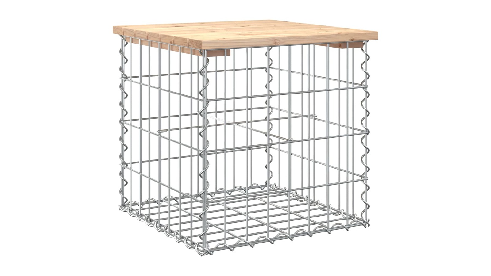 vidaXL Solid Pine Wood Gabion Design 43 x 44 x 42cm Garden Bench