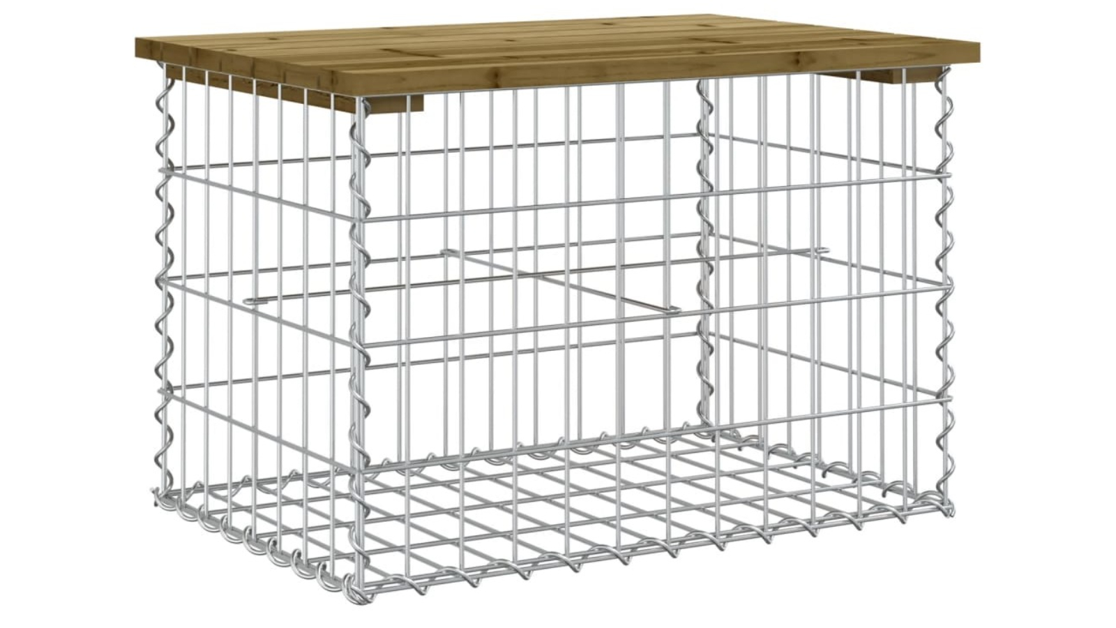 vidaXL Impregnated Pine Wood 63 x 44 x 42cm Gabion Design Garden Bench