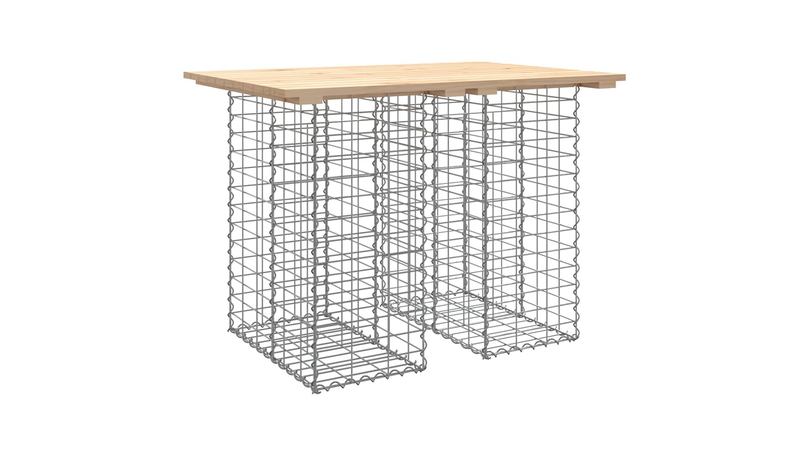 vidaXL Solid Pine Wood Gabion Design Garden Bench - 100 x 70 x 72cm