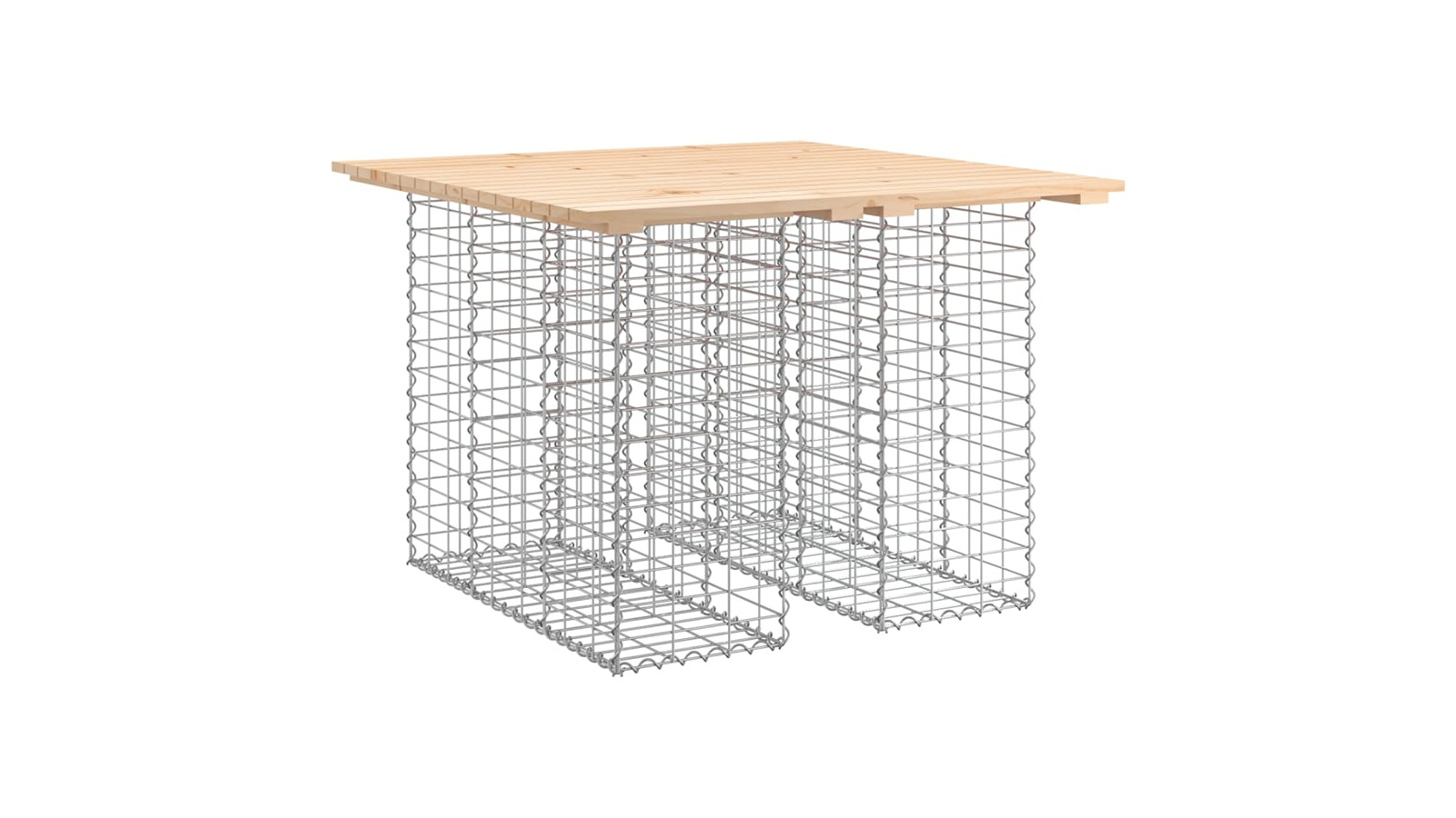 vidaXL Solid Pine Wood Gabion Design Garden Bench - 100 x 102 x 72cm