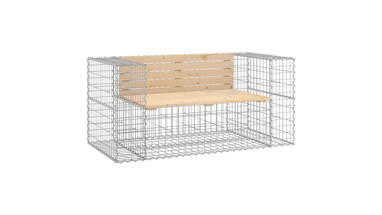 vidaXL Solid Pine Wood Gabion Design 143 x 71 x 65.5cm Garden Bench