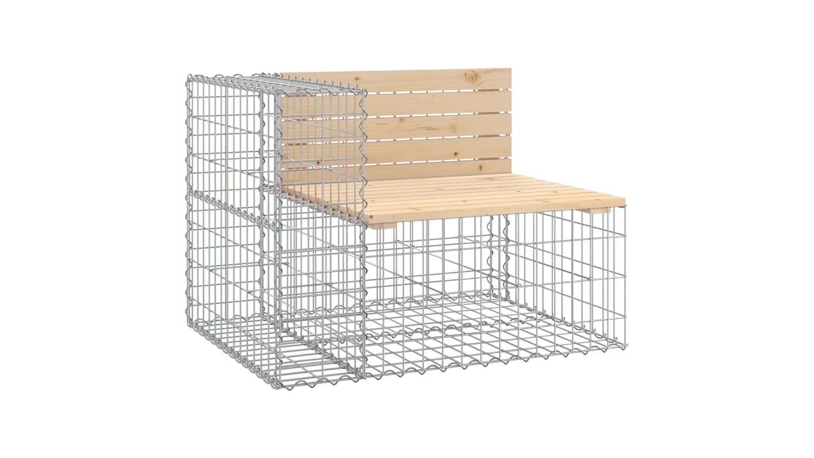 vidaXL Solid Pine Wood Gabion Design 92 x 71 x 65.5cm Garden Bench