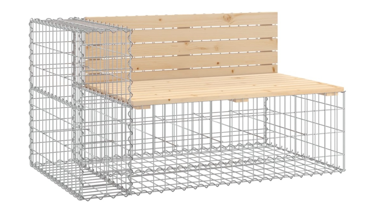 vidaXL Solid Pine Wood 122 x 71 x 65.5cm Gabion Design Garden Bench