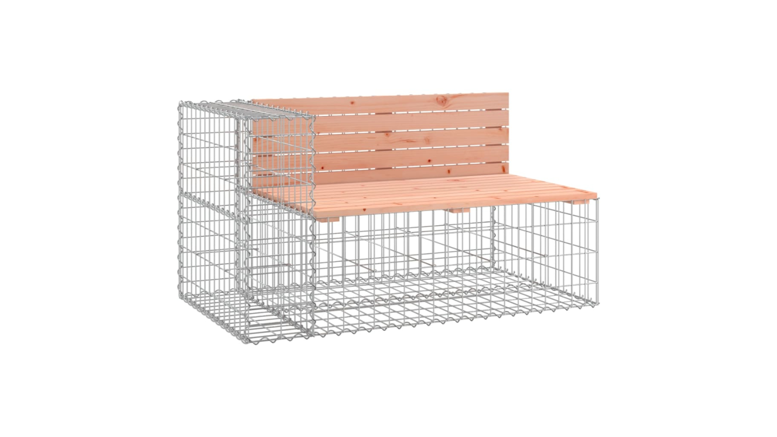 vidaXL Solid Wood Douglas Gabion Design 122 x 71 x 65.5cm Garden Bench