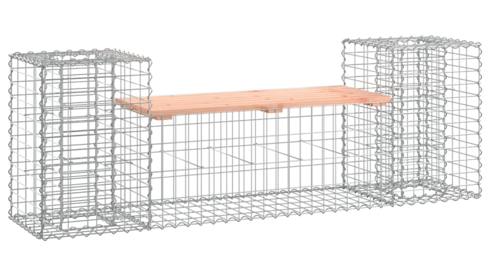 vidaXL Solid Douglas Wood 183 x 41 x 60.5cm Gabion Design Garden Bench