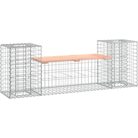 vidaXL Solid Douglas Wood 183 x 41 x 60.5cm Gabion Design Garden Bench