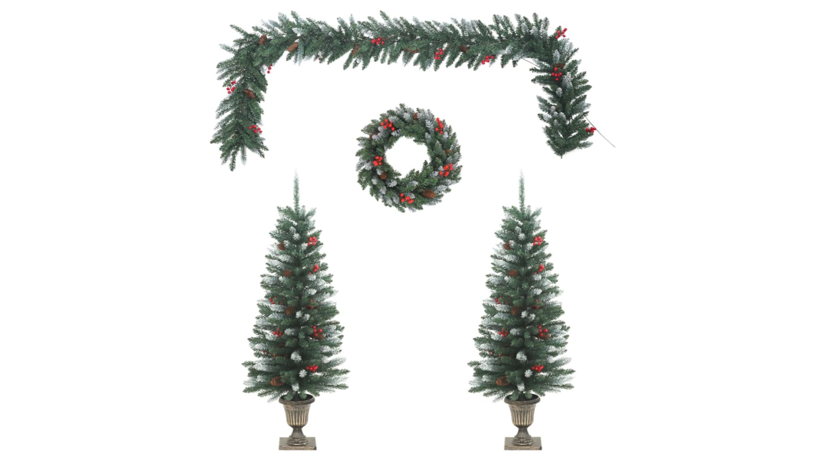vidaXL 4 Piece PVC Christmas Door Decoration Set