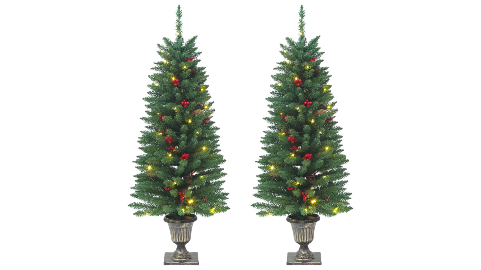 vidaXL 2 Piece 120cm Artificial Christmas Tree with 100 LED - Green