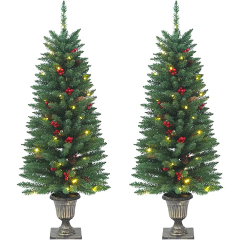 vidaXL 2 Piece 120cm Artificial Christmas Tree with 100 LED - Green
