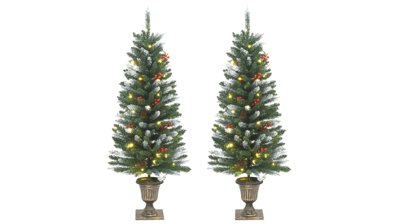 vidaXL 2 Piece 120cm Artificial Christmas Tree with 100 LED - Green/White