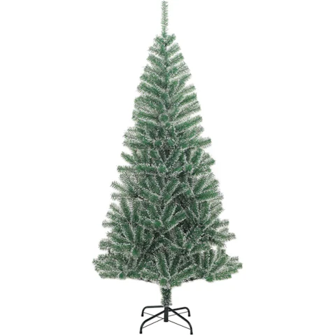 vidaXL Green Artificial Christmas Tree with Flocked Snow - 210cm