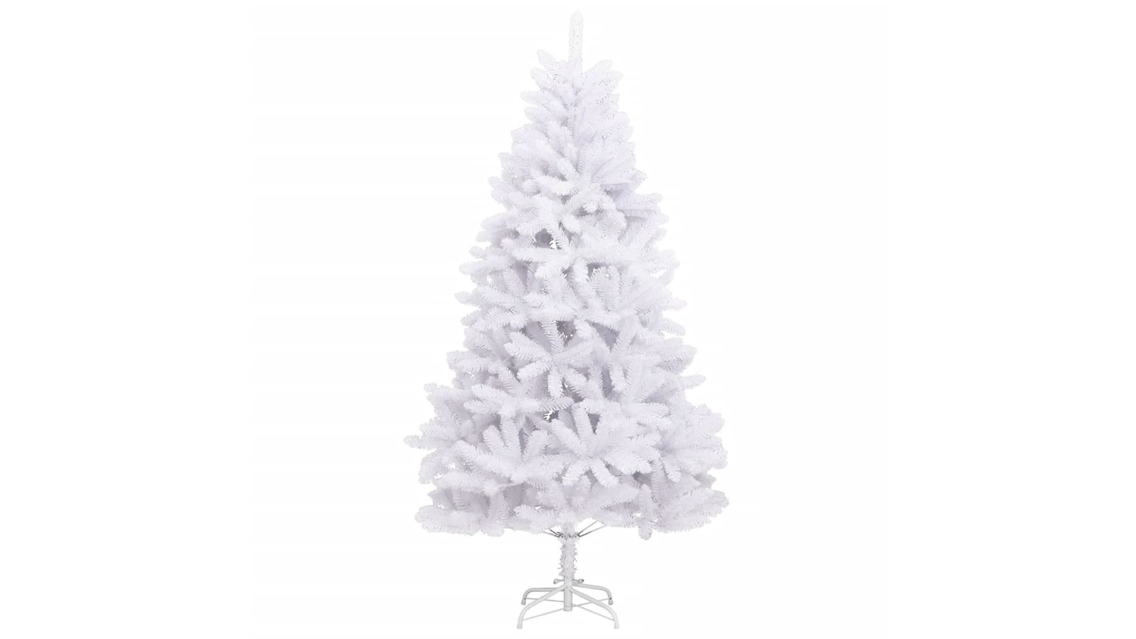 vidaXL White 180cm Artificial Hinged Christmas Tree with Stand