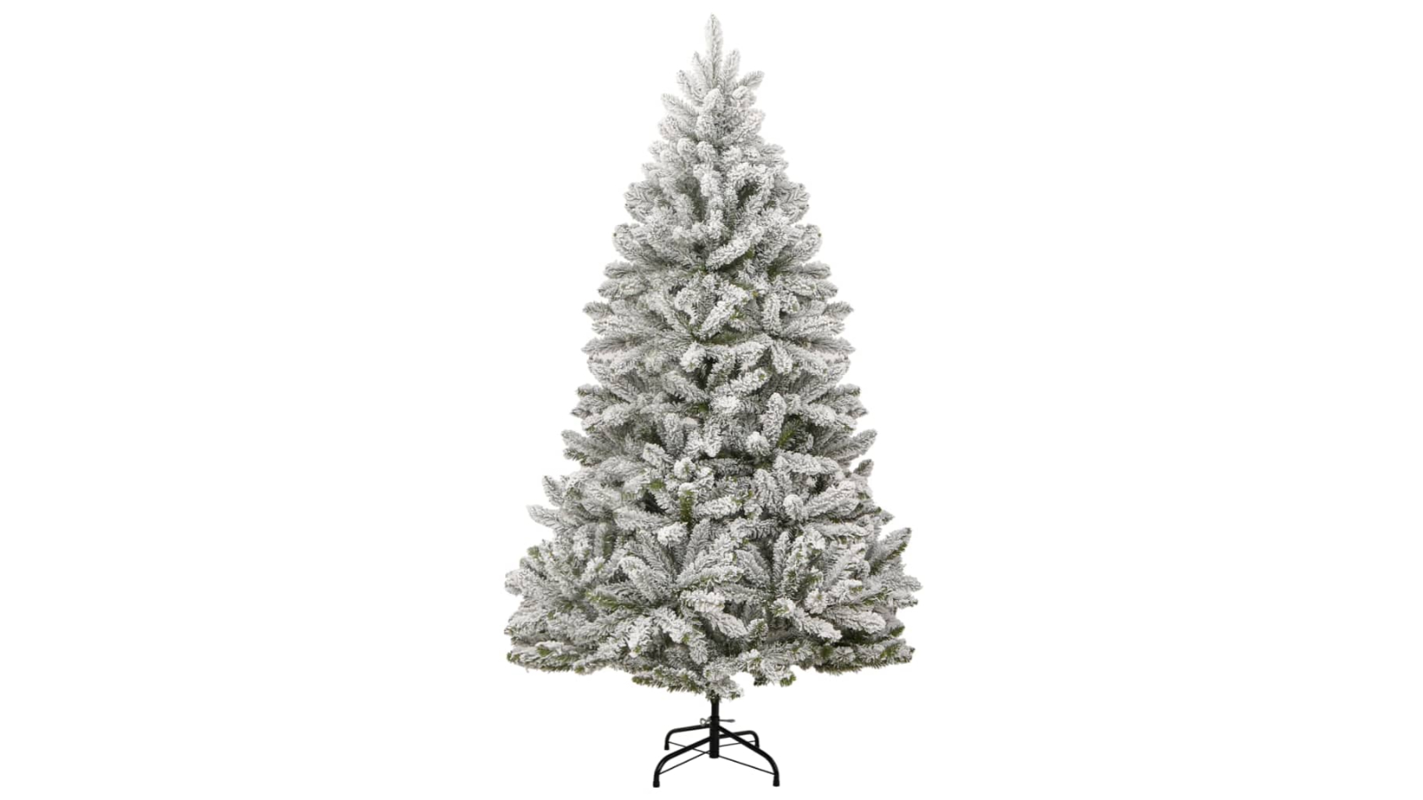 vidaXL Artificial Hinged Christmas Tree with Flocked Snow - 240cm
