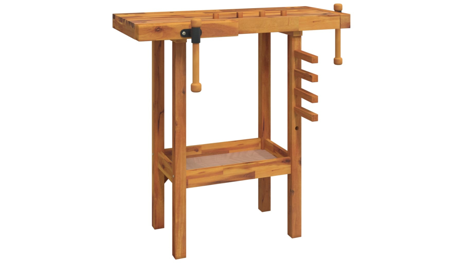vidaXL Solid Acacia Wood Work Bench with Vice - 92 x 48 x 83cm