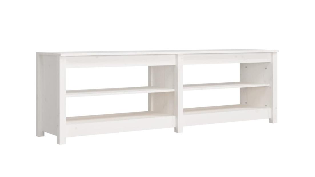 vidaXL 160 x 36.5 x 50cm Solid Pine Wood Shoe Bench - White