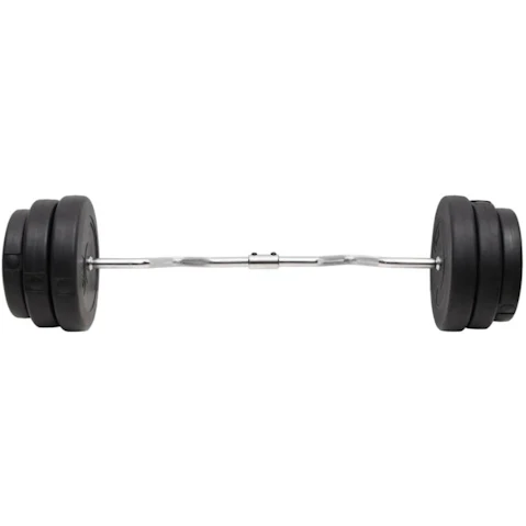 vidaXL Steel Curl Barbell with Plate 90kg