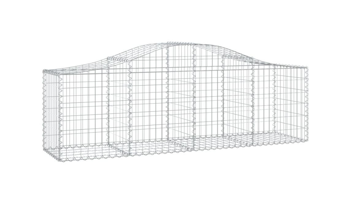vidaXL 6 Piece Galvanised Iron Arched Gabion Basket - 200 x 50 x 80cm