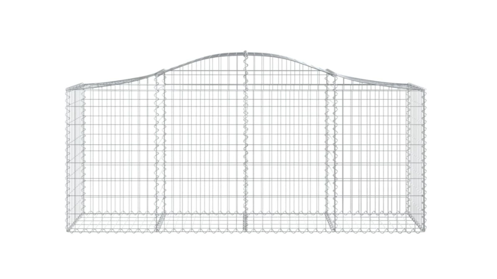 vidaXL 25 Piece Galvanised Iron Arched Gabion Basket - 200 x 50 x 100cm