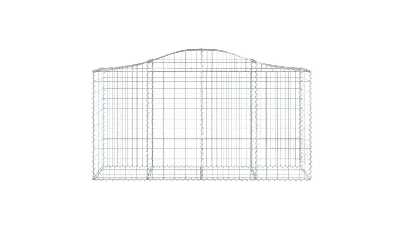 vidaXL 13 Piece Silver Galvanised Iron Arched Gabion Basket - 200 x 50 x 100-120cm